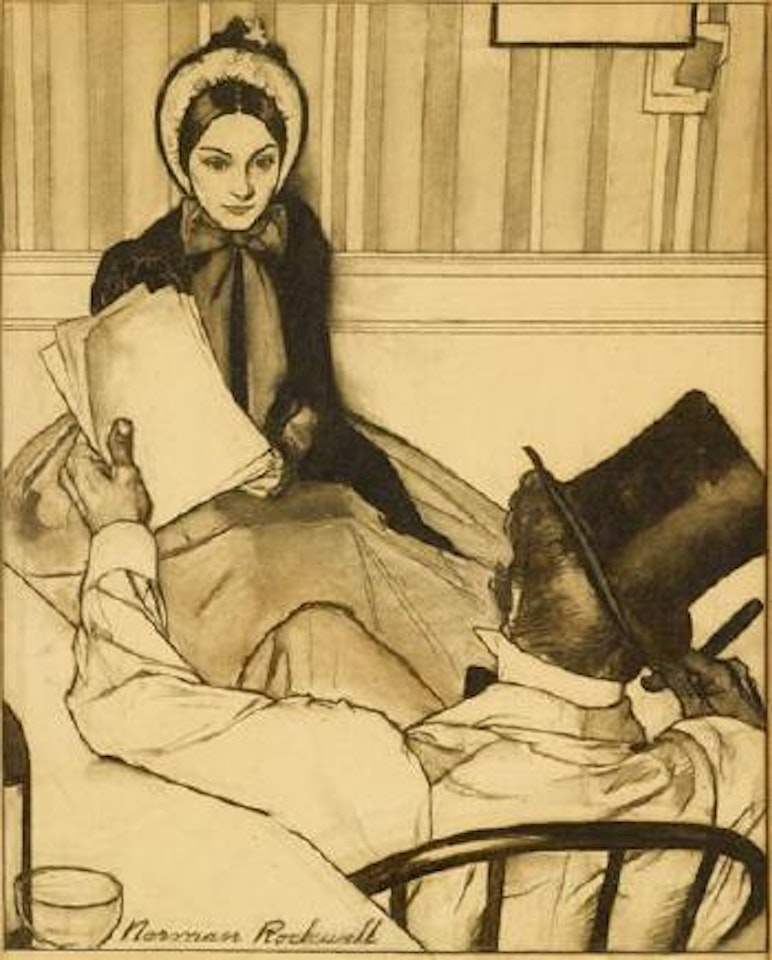 Scene from The most beloved American writer by Norman Rockwell