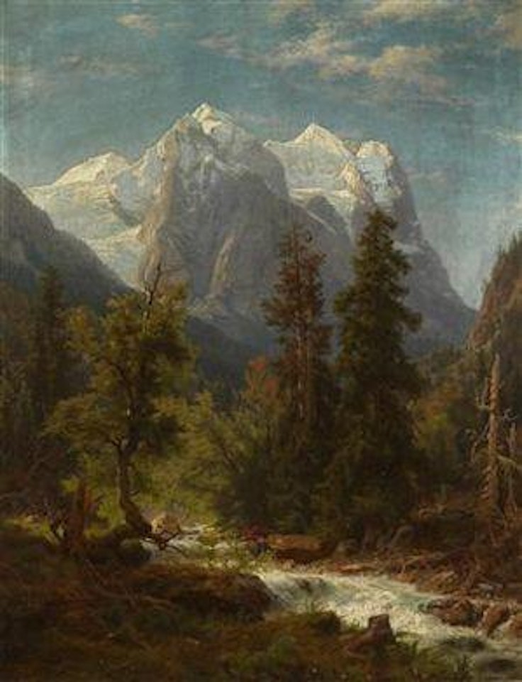 Mountain landscape by August Wilhelm Leu