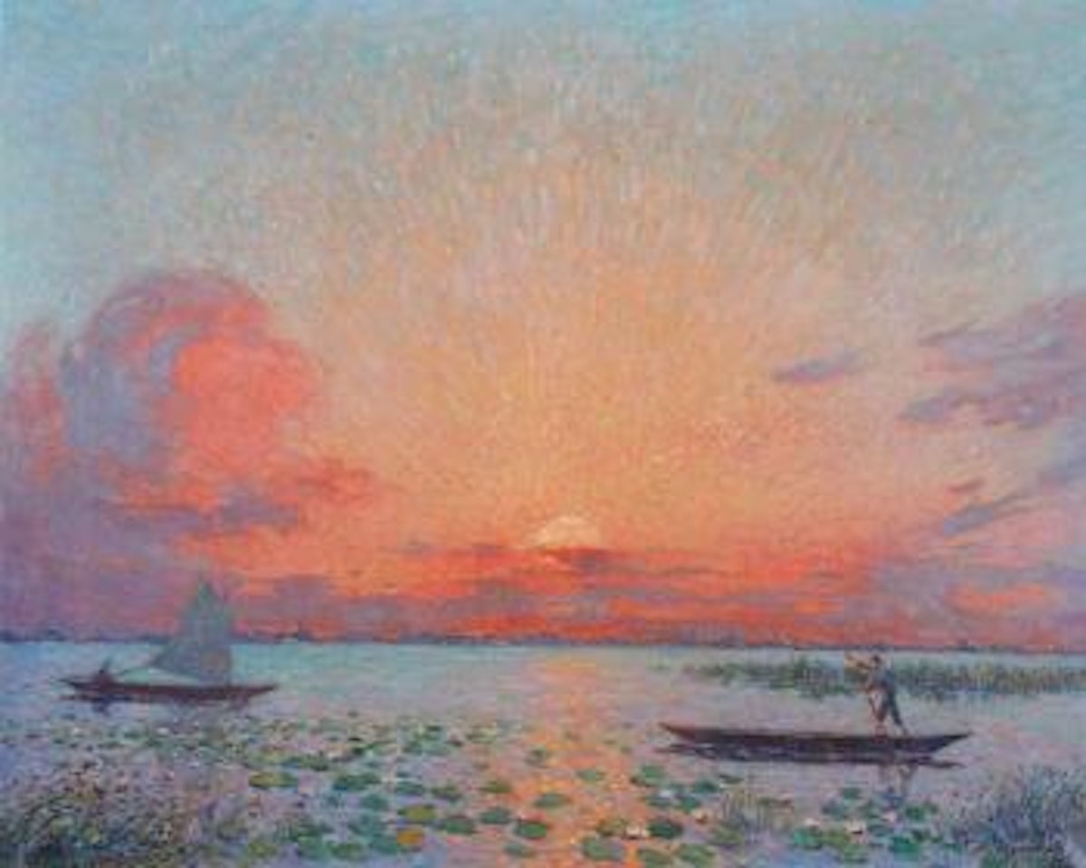 Coucher de soliel sur la Brière by Ferdinand du Puigaudeau