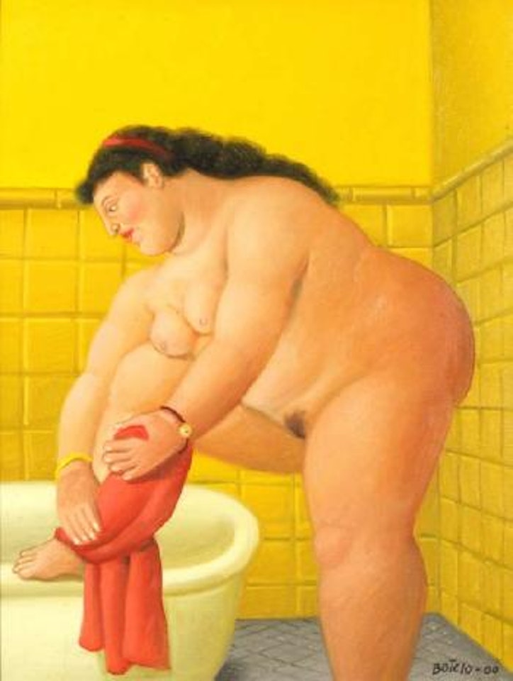 La salle de bains by Fernando Botero