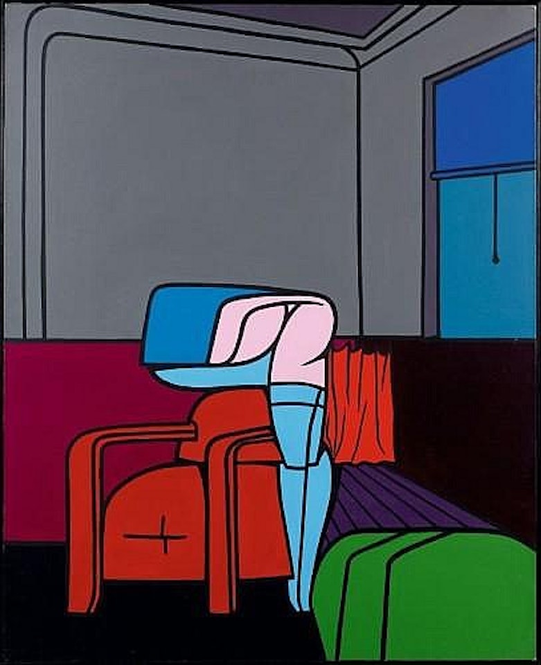 Poltrona con tenda c figura by Valerio Adami