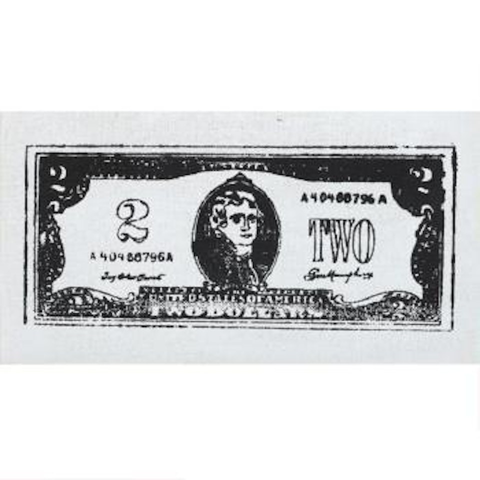 Two Dollar Bill (Front) by Andy Warhol