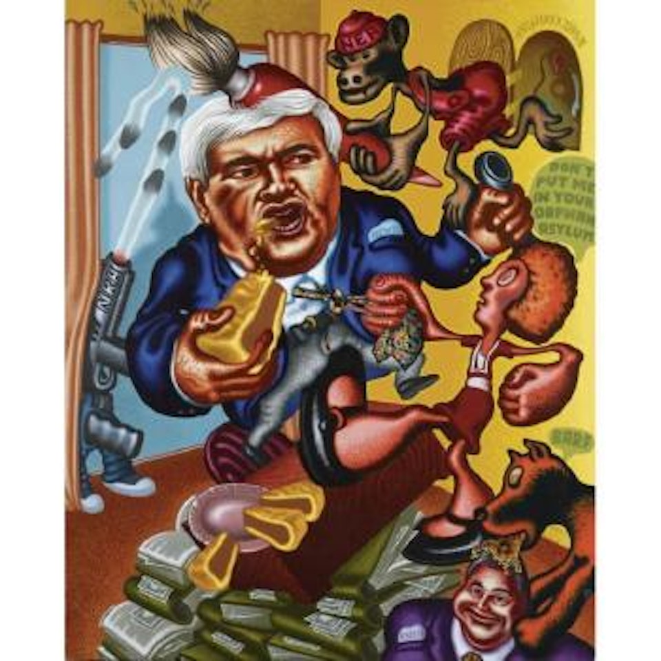 Newt Gingrich Vs. Orphan Annie by Peter Saul