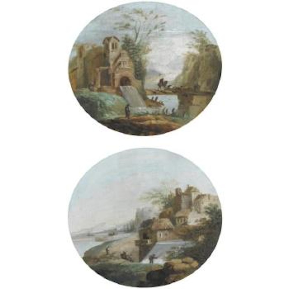Paesaggi Fluviali Con Contadini E Paesi by Giuseppe Bernardino Bison
