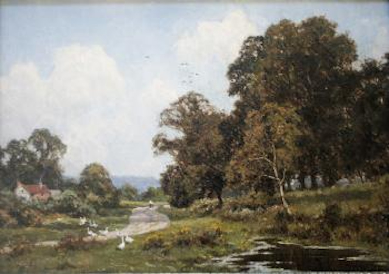 Geese on a country lane by Edward Wilkins Waite