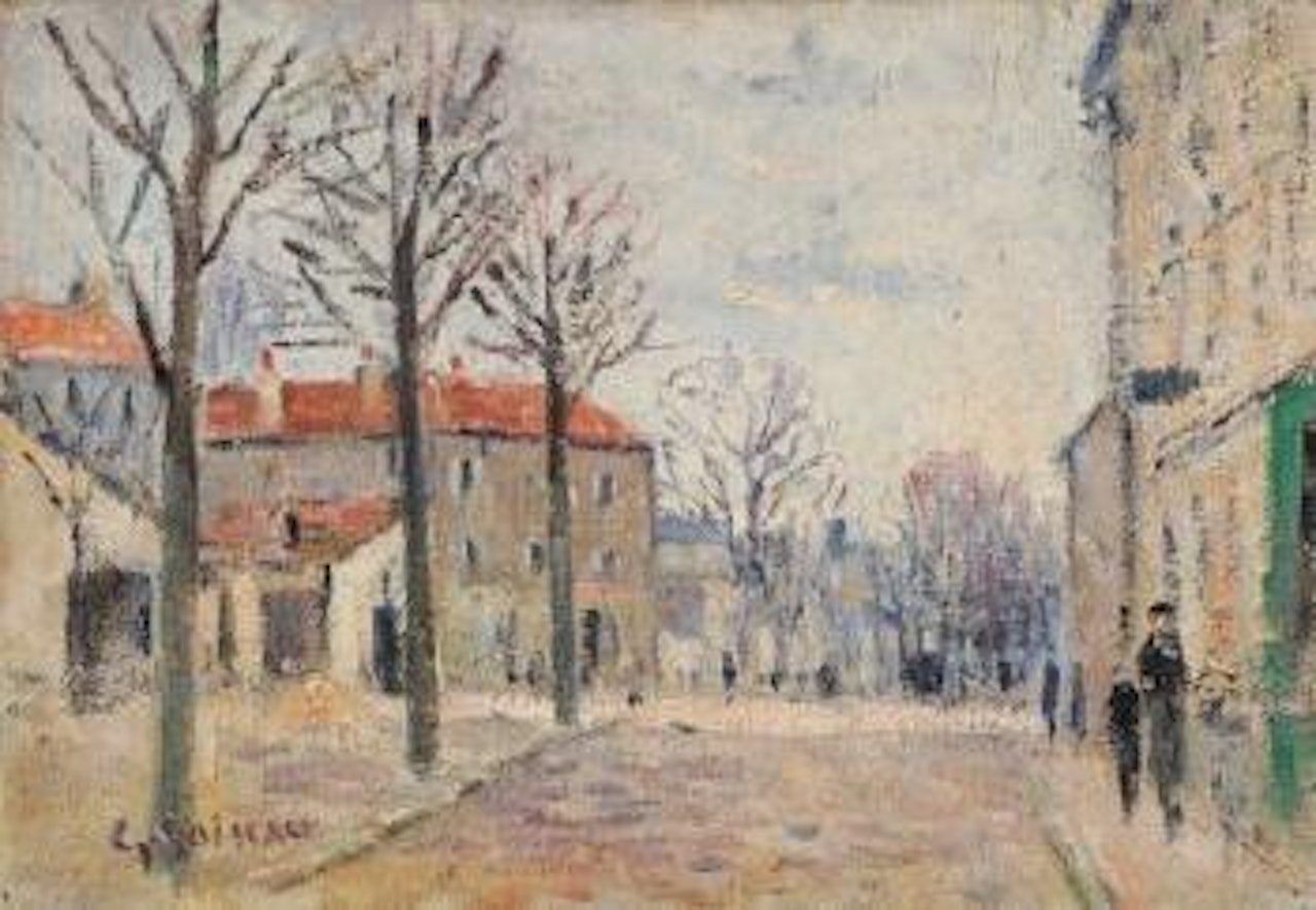 Rue de village animée by Gustave Loiseau