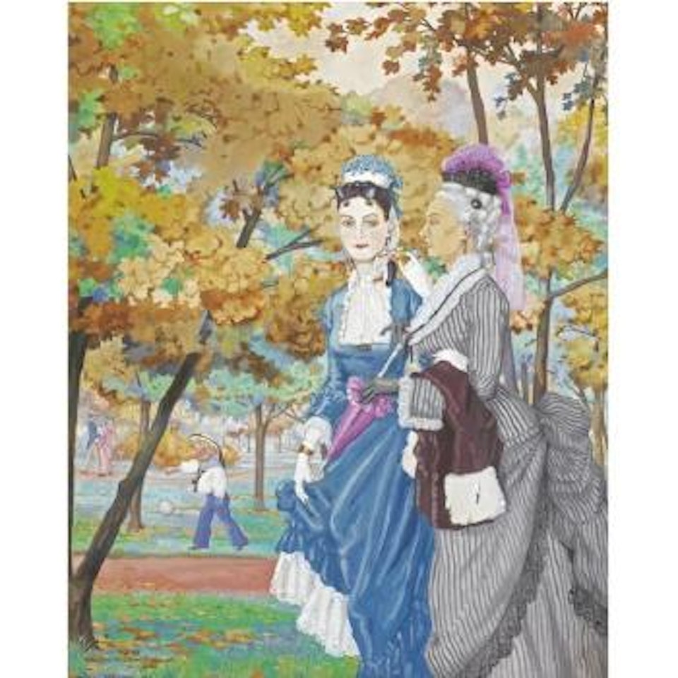 Two Ladies In A Park by Konstantin Somov