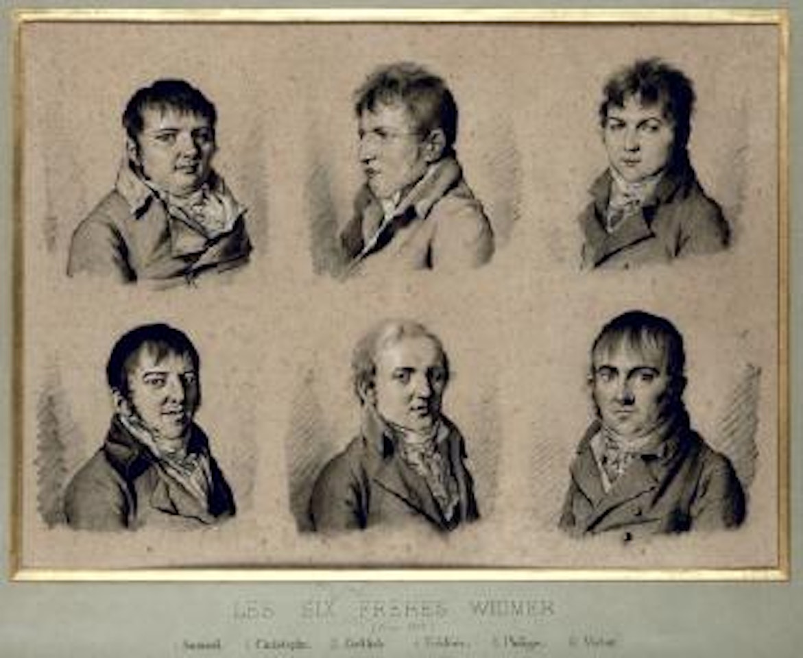 Les six frères Widmer : Samuel, Christophe, Gottlieb, Frédéric, Philippe, Victor by Louis-Leopold Boilly