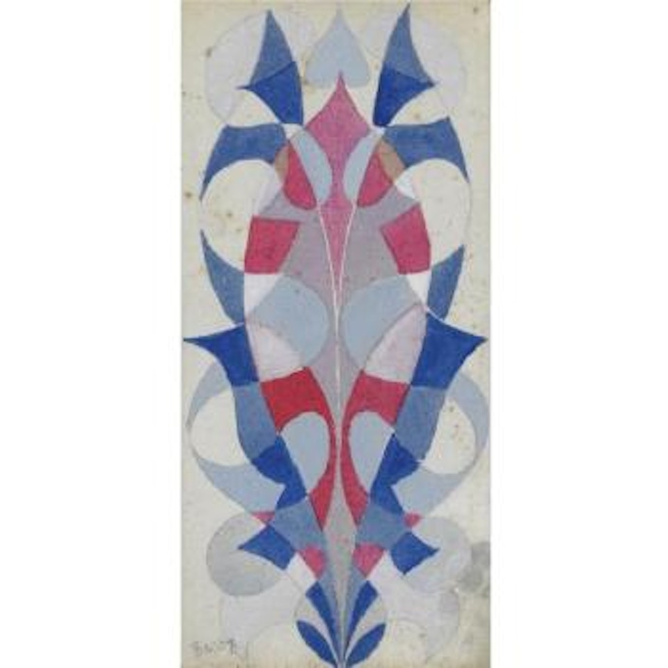 Motivo Decorativo Per Ricamo - Compenetrazione Di Forme Fiore - Foglie - Linee Andamentali by Giacomo Balla