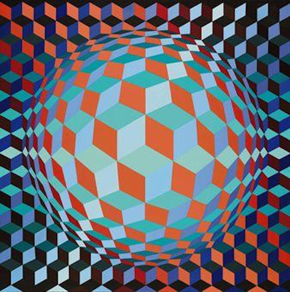 Pulsar - red by Victor Vasarely