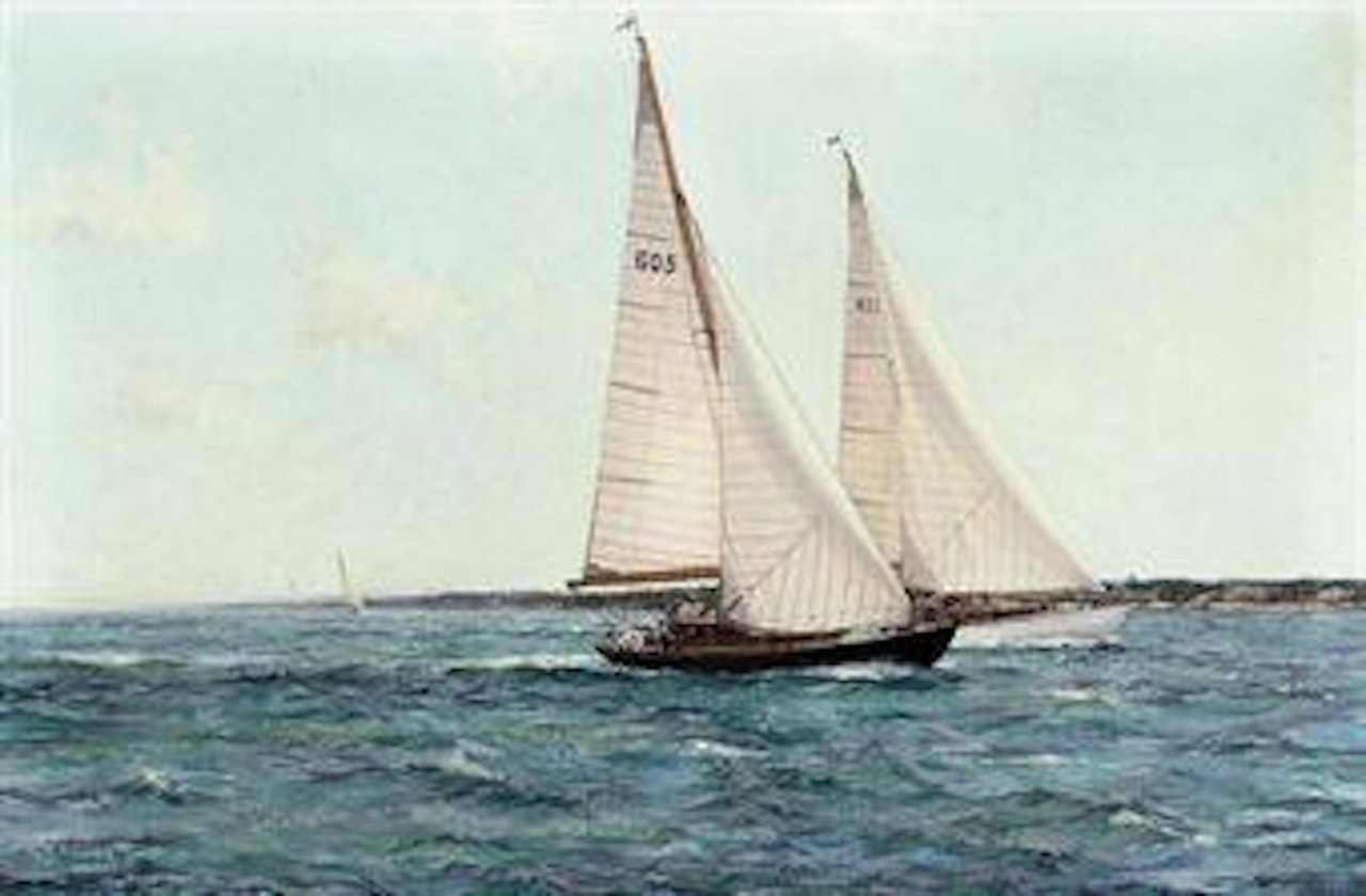 'Racing Days' - Samuel Pepys and Cohoe by Montague Dawson