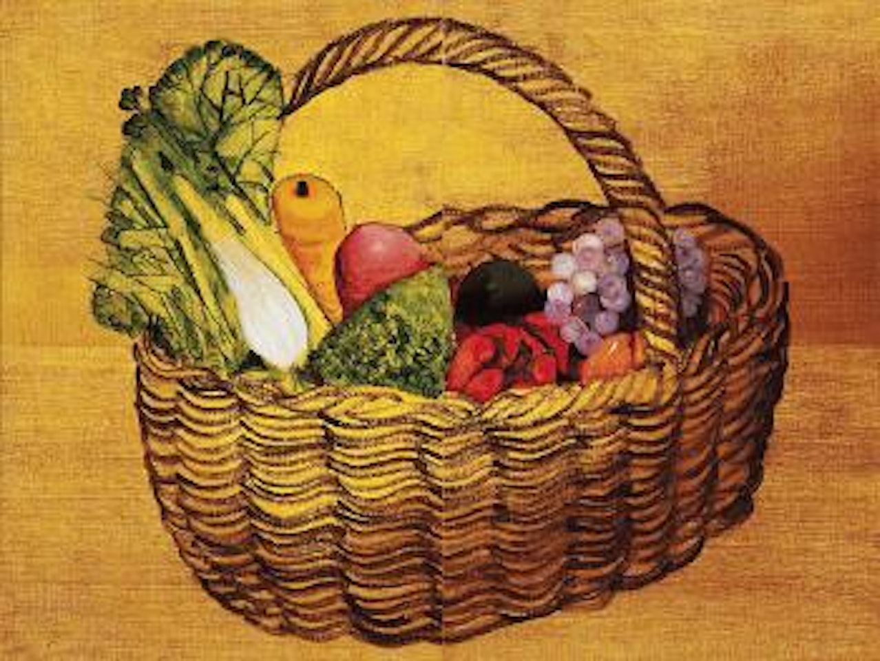 Basket of fruit and vegetables by Charles Blackman