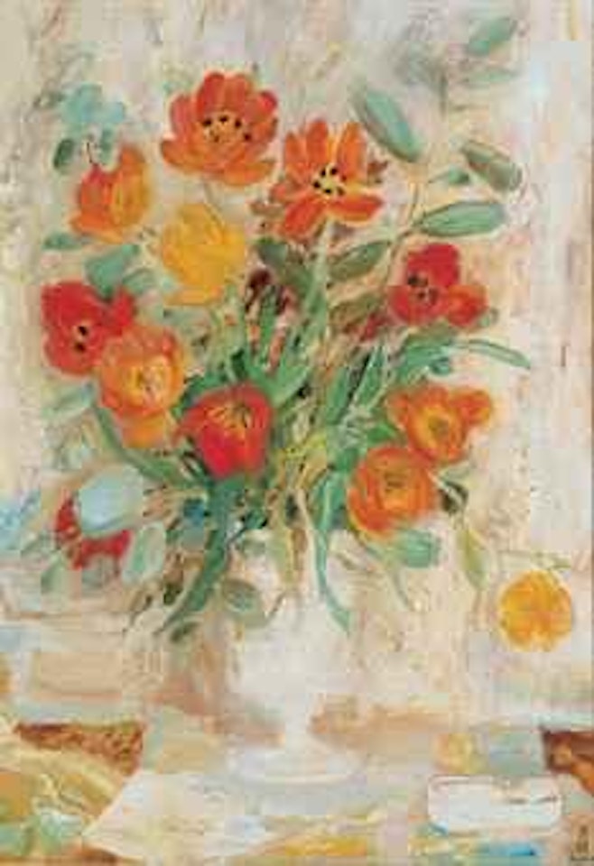 Tulips in a vase by Le Pho