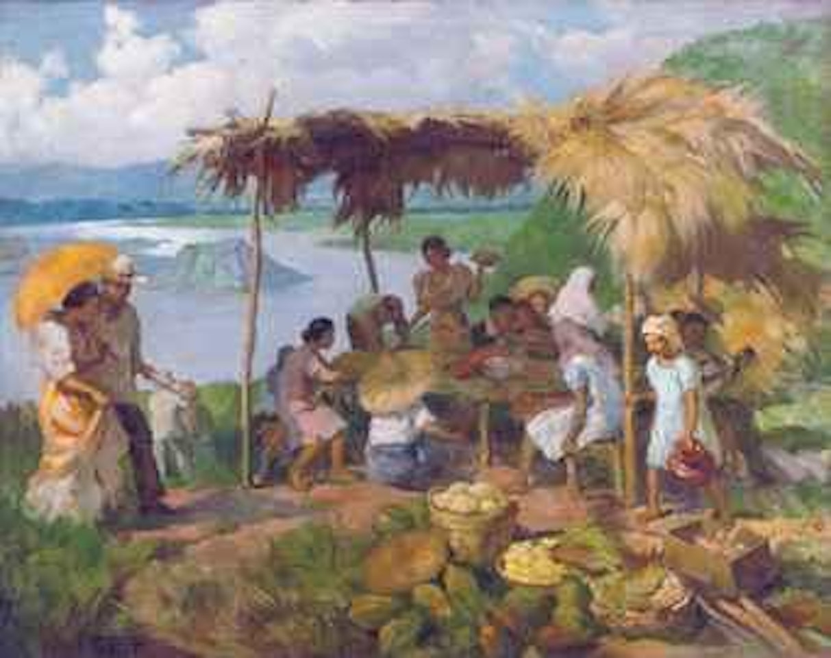Dinner in the sun by Fernando Amorsolo
