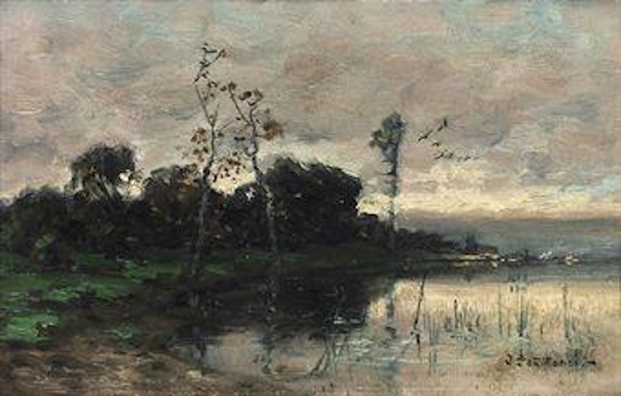 L'étang sous un ciel de pluie by Ivan Pavlovitch Pochitonov
