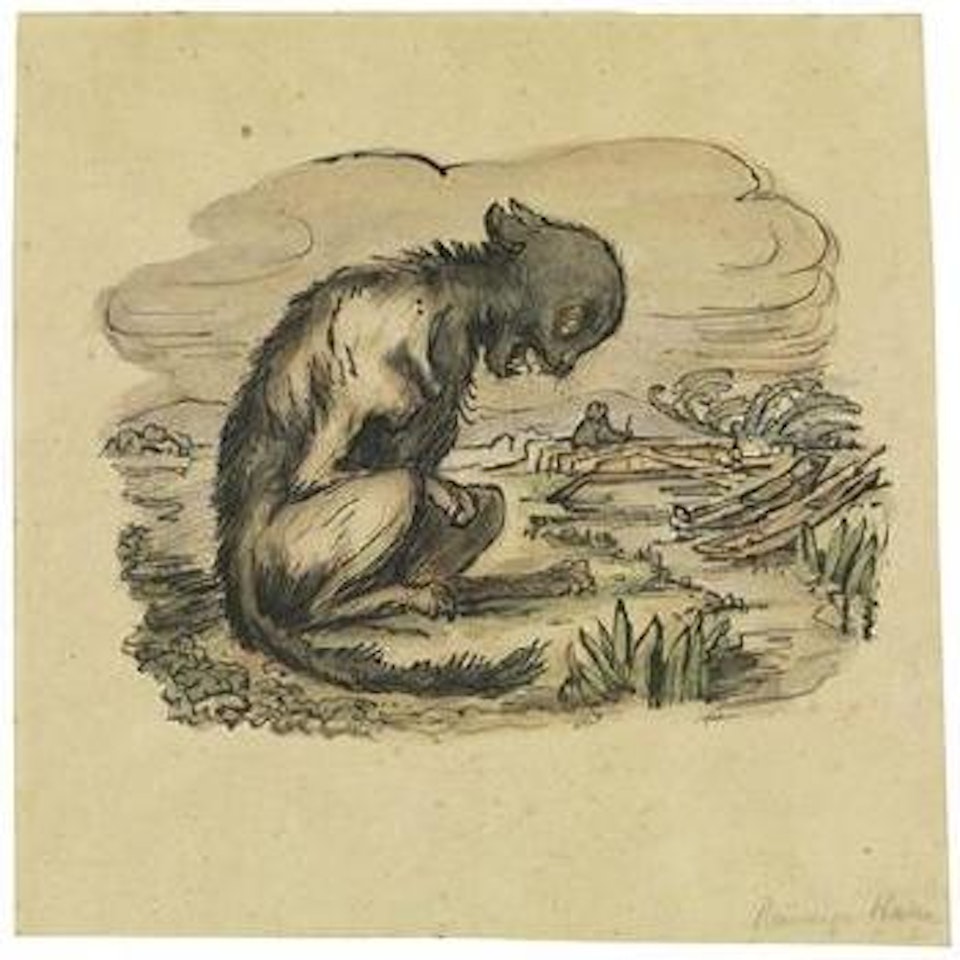 Räudige Katze - Mangy Cat by Alfred Kubin
