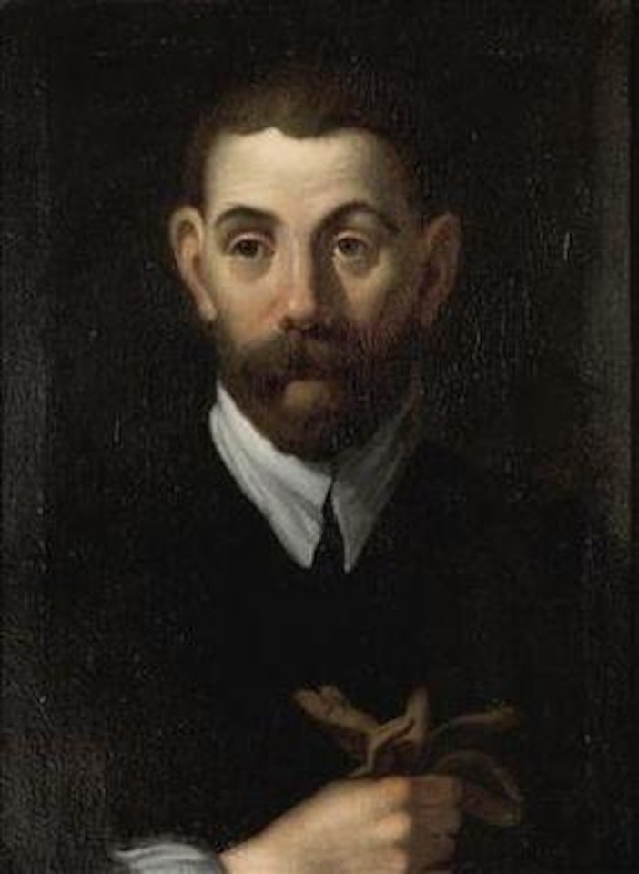 Portrait of a nobleman wearing gloves by Jacopo Palma il Giovane