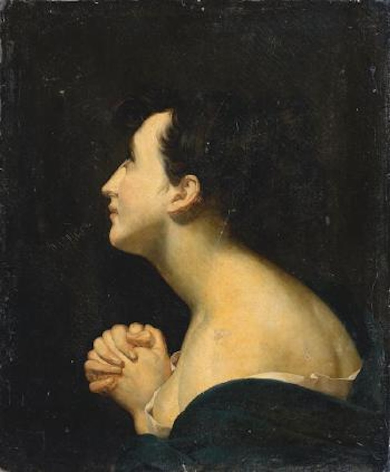 Jeune femme de profil by Claude Marie Dubufe