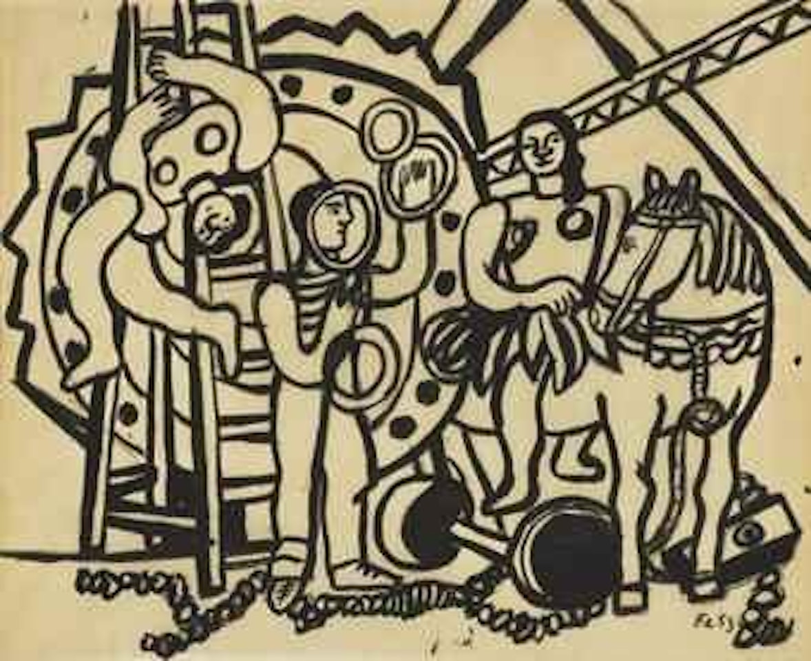 Etude pour "L'Ecuyère noire sur fond bleu" (G. Bauquier, no. 305) by Fernand Leger