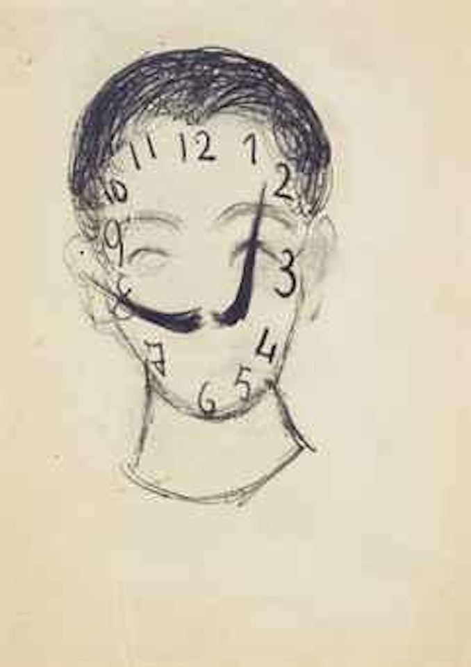 Autoportrait à l'horloge by Salvador Dali