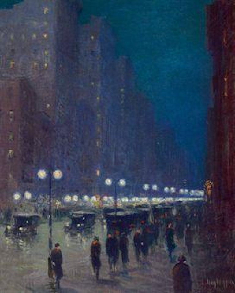Lower Fifth Avenue at Night by Guy Carleton Wiggins