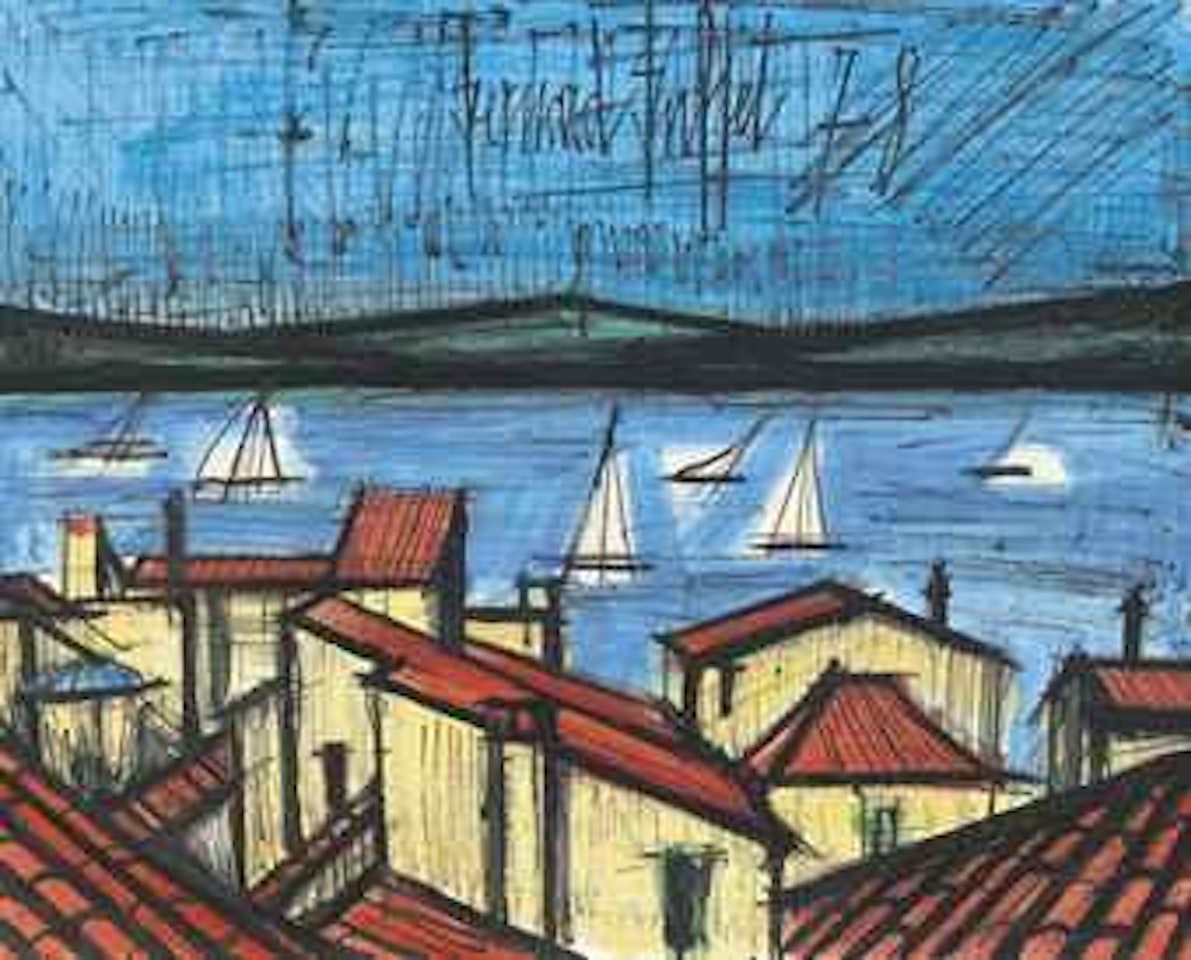 Saint Tropez, les toits et les voiliers by Bernard Buffet