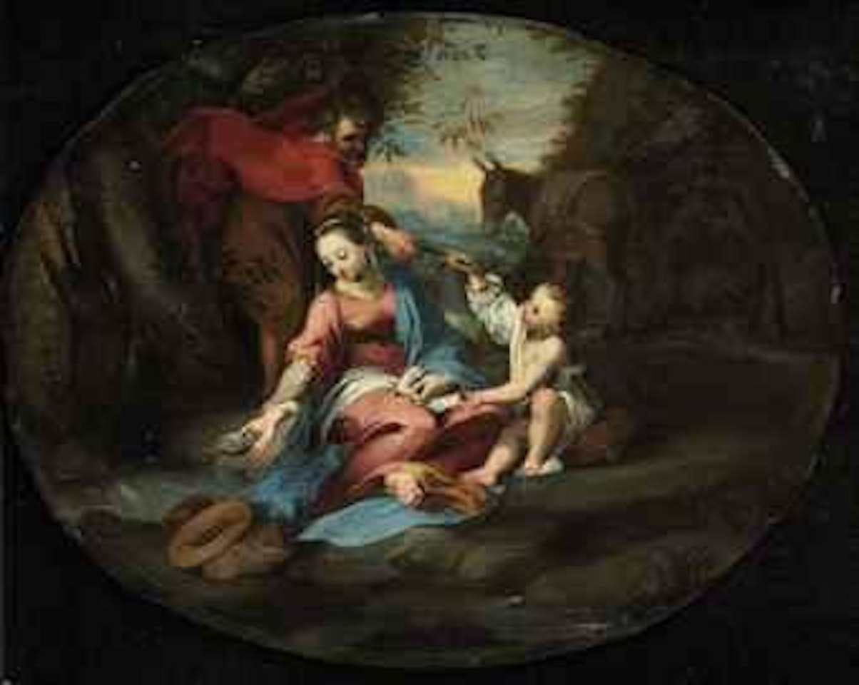 The Rest on the Flight to Egypt by Roman School