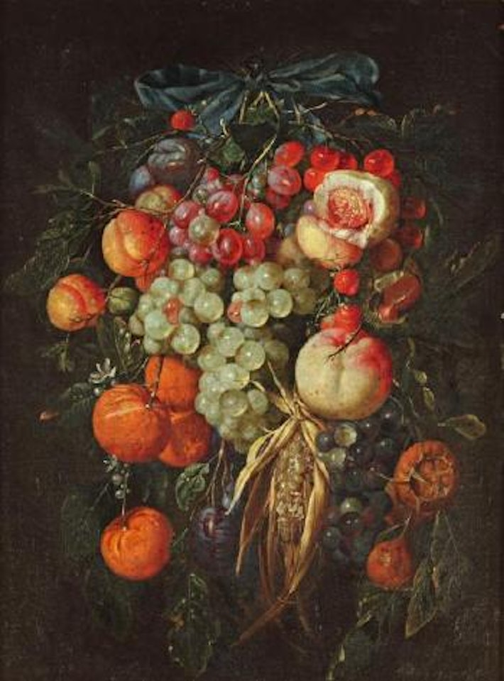 Bouquet de fruits avec un maïs by Cornelis de Heem