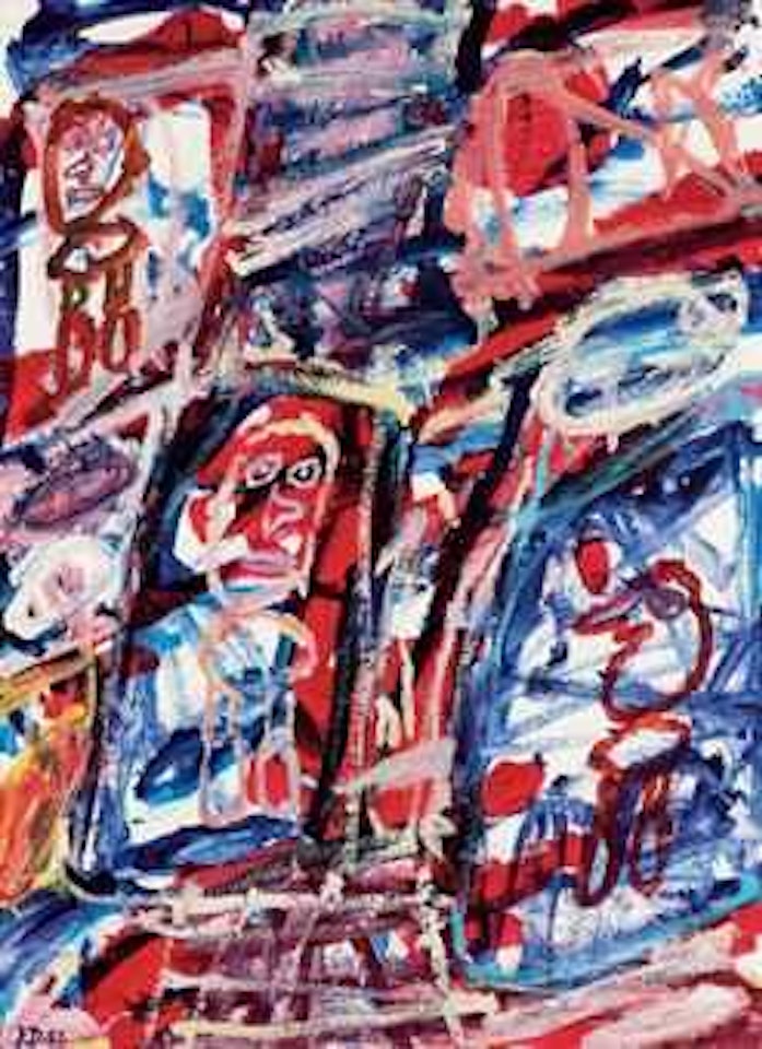 Site avec trois personnages by Jean Dubuffet