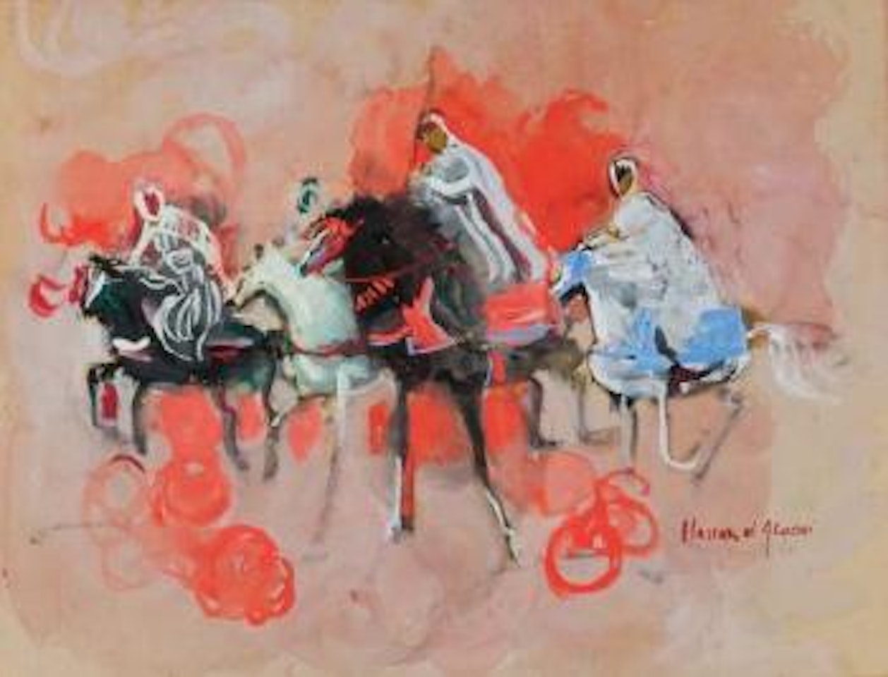 Quatre cavaliers arabes by Hassan El Glaoui