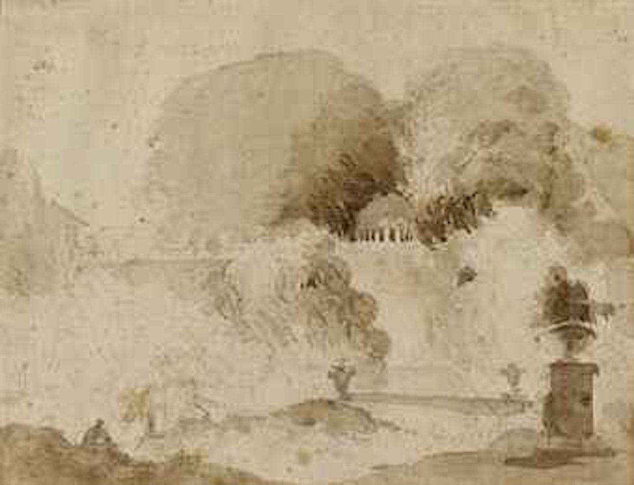 The garden of an Italian villa by Jean-Honoré Fragonard