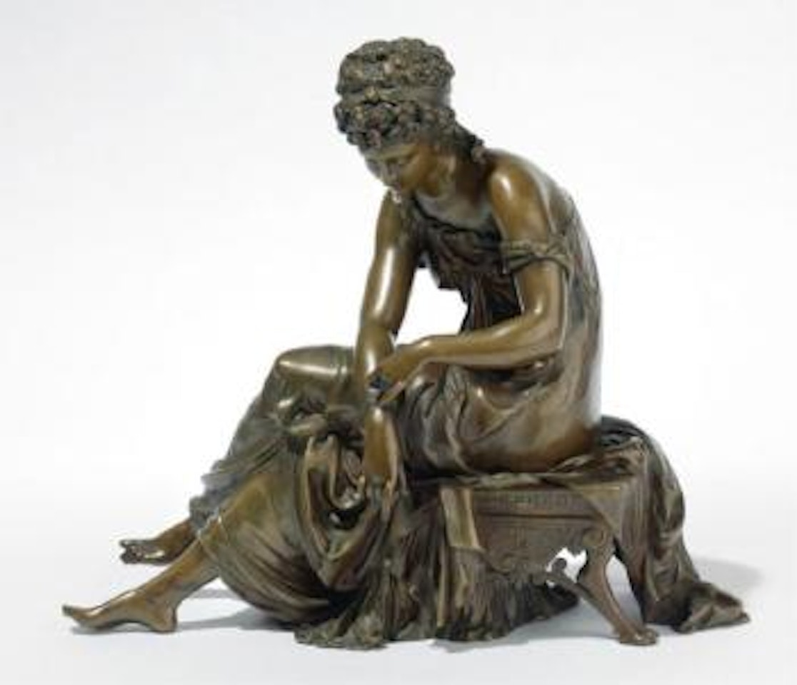 Figure of a seated woman by Mathurin Moreau