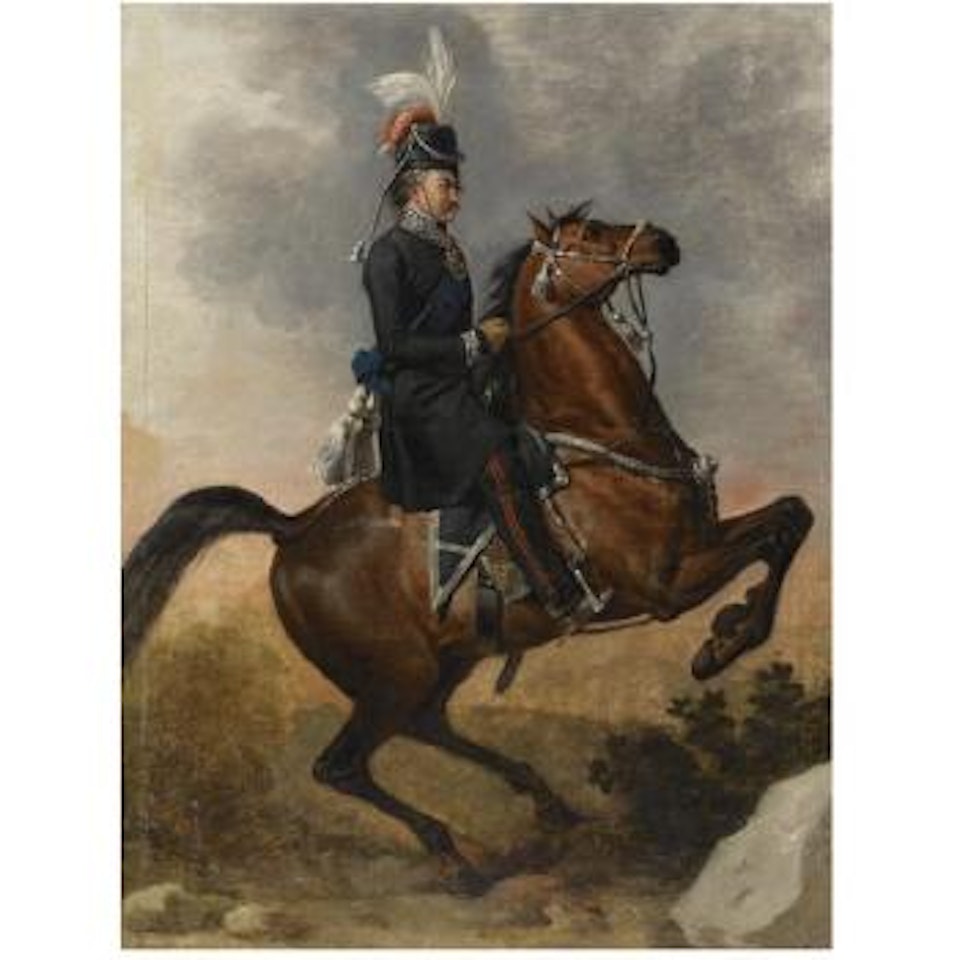 General  Matvei Ivanovich Platov On Horseback by Russian School
