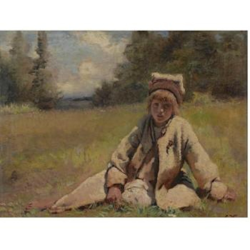 Peasant Boy In A Meadow by Konstantin Makovsky