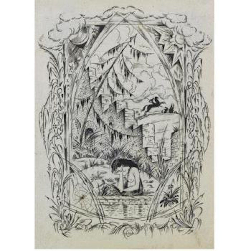 A Group Of Seven Genre Illustrations by Mstislav Valerianovich Dobuzhinsky
