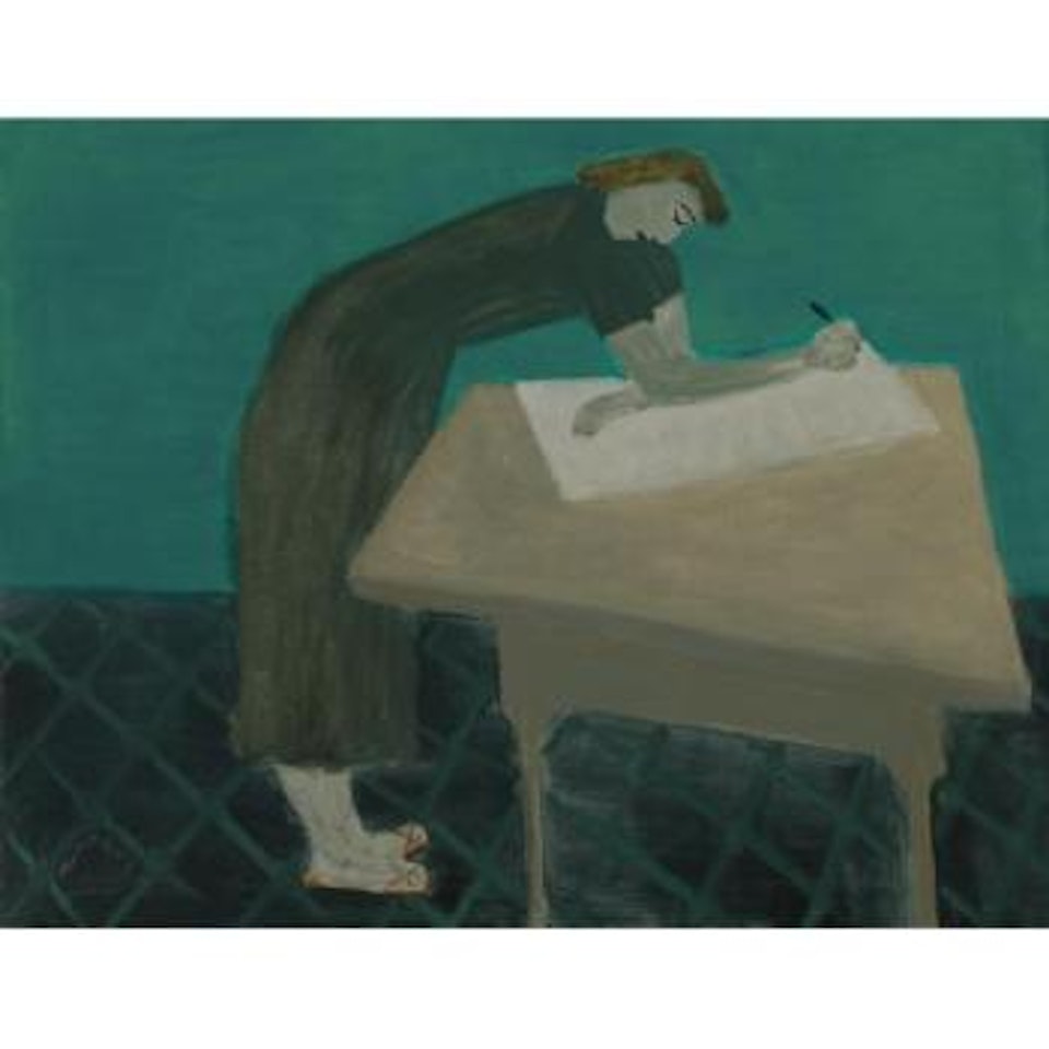 Sally At The Writing Table by Milton Avery