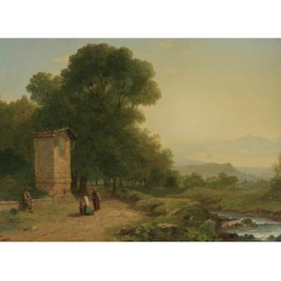 The Shrine - A Scene In Italy by John Frederick Kensett