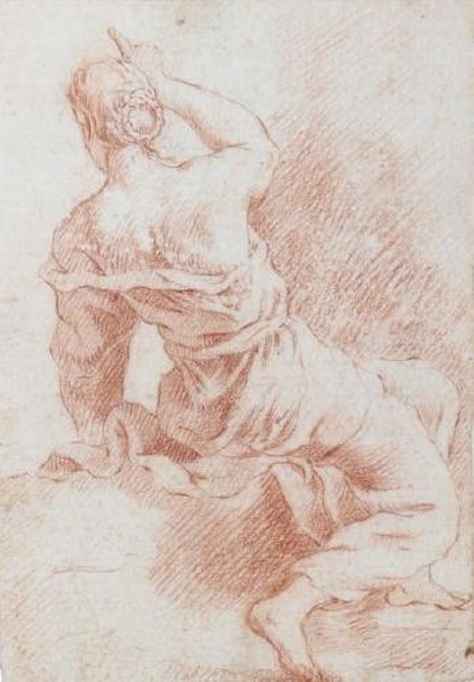 Femme assise vue de dos by Salvator Rosa