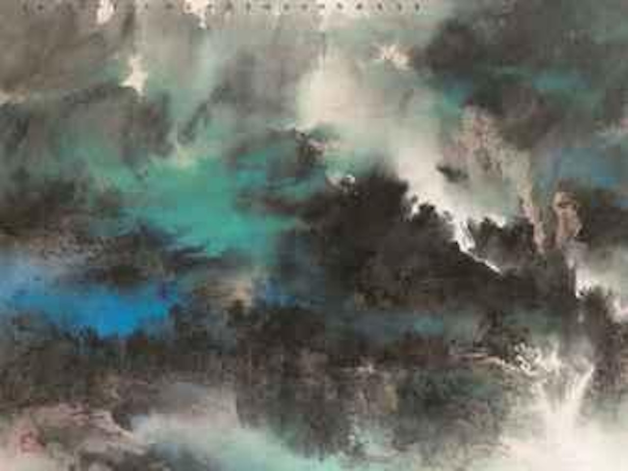 Cliffs and Springs by He Baili
