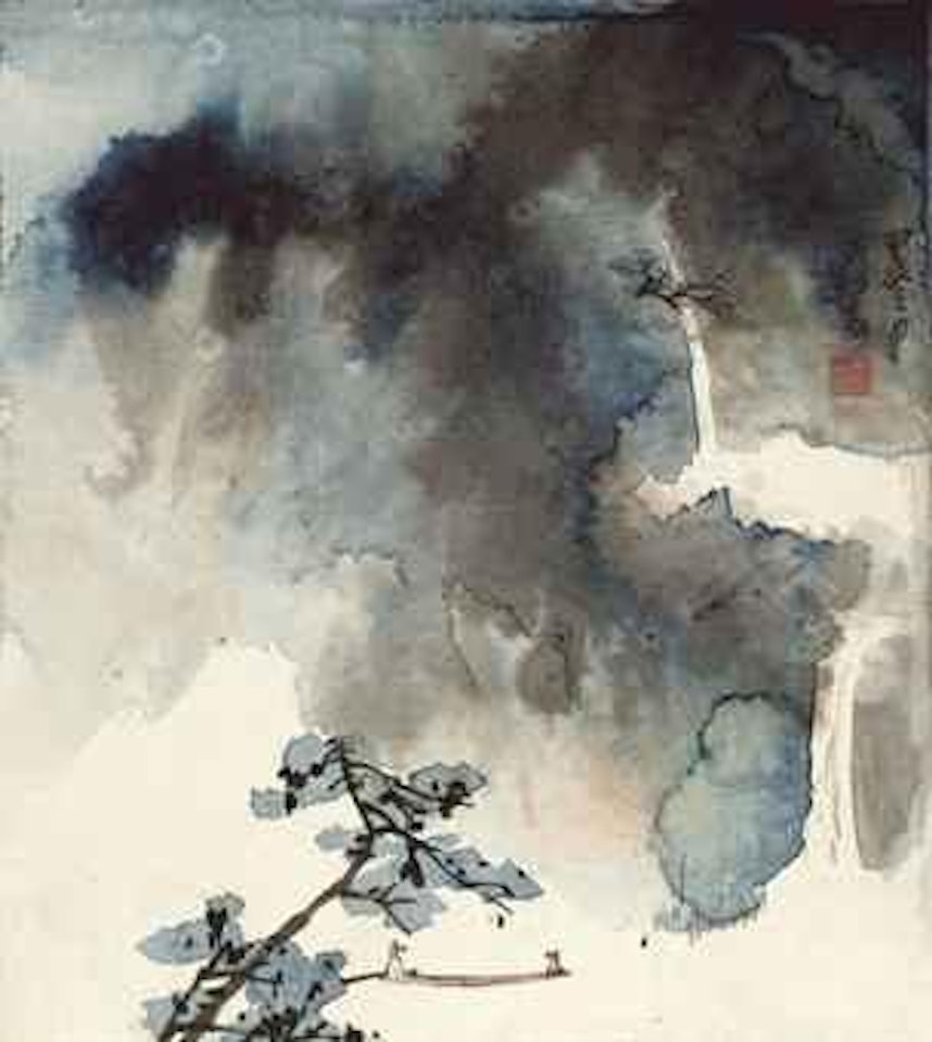 Scholar in a Boat by Zhang Daqian