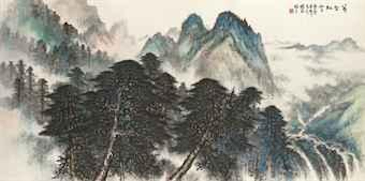 Landscape of Pines and Clouds by Li Xiongcai