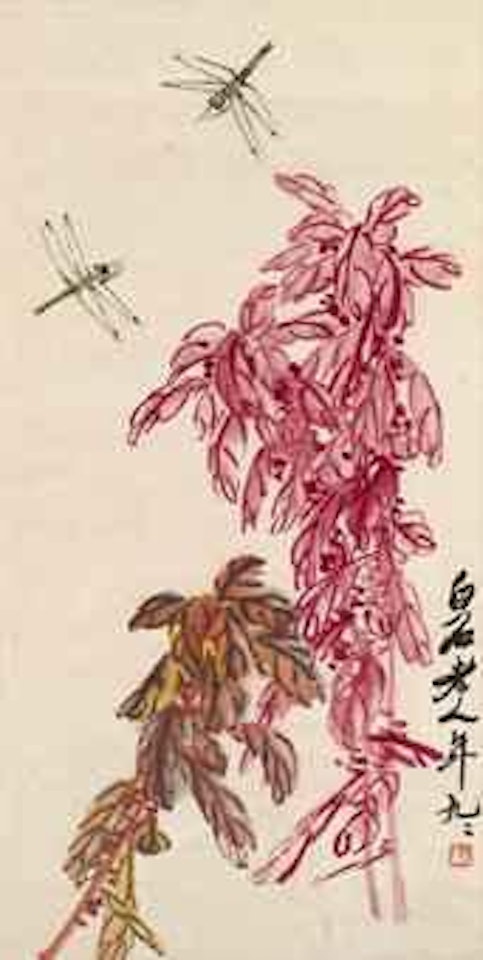 Dragonfiles and Amaranth by Qi Baishi