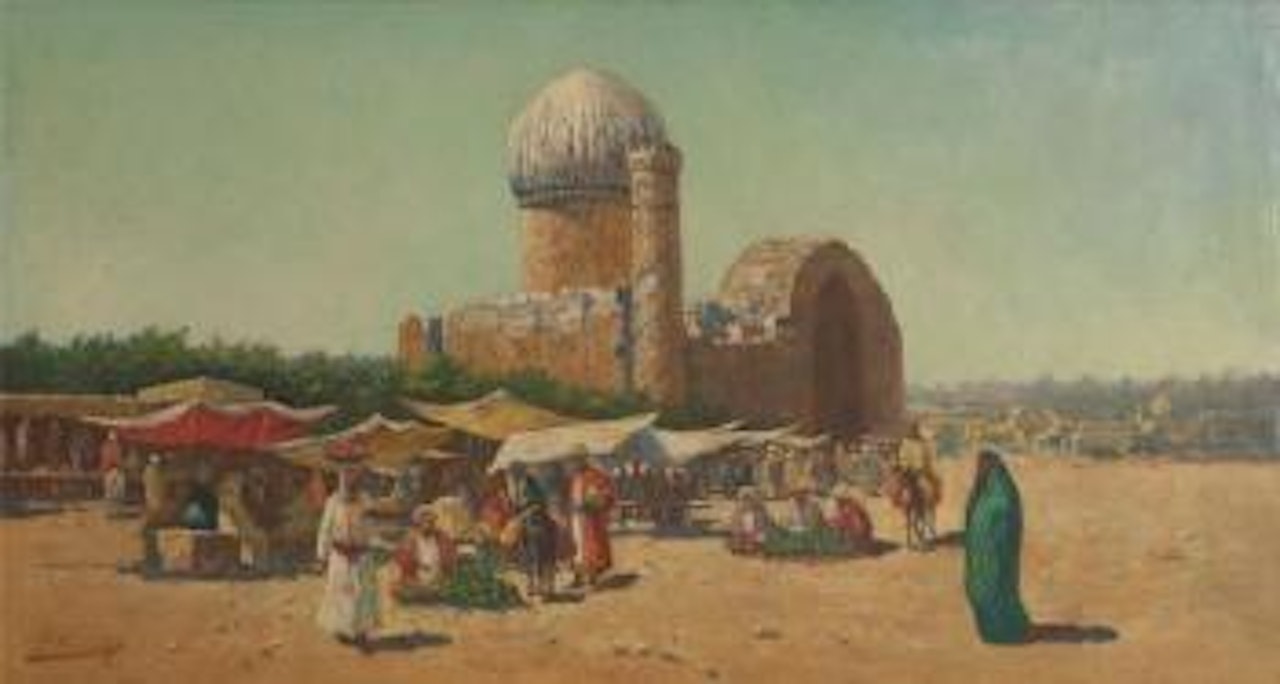 Scène de marché à Samarcande by Richard Karlovich Zommer