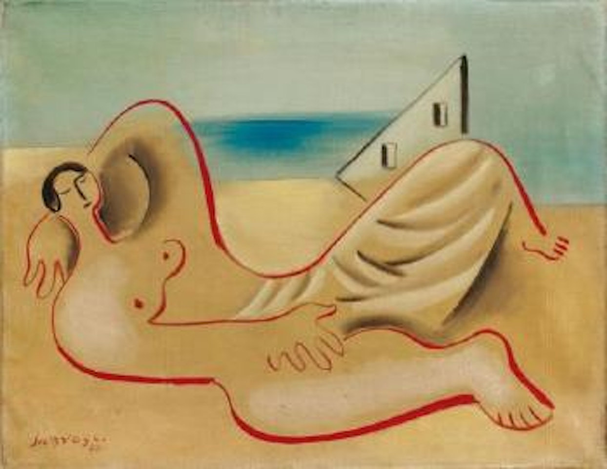 Femme sur la plage by Leopold Survage