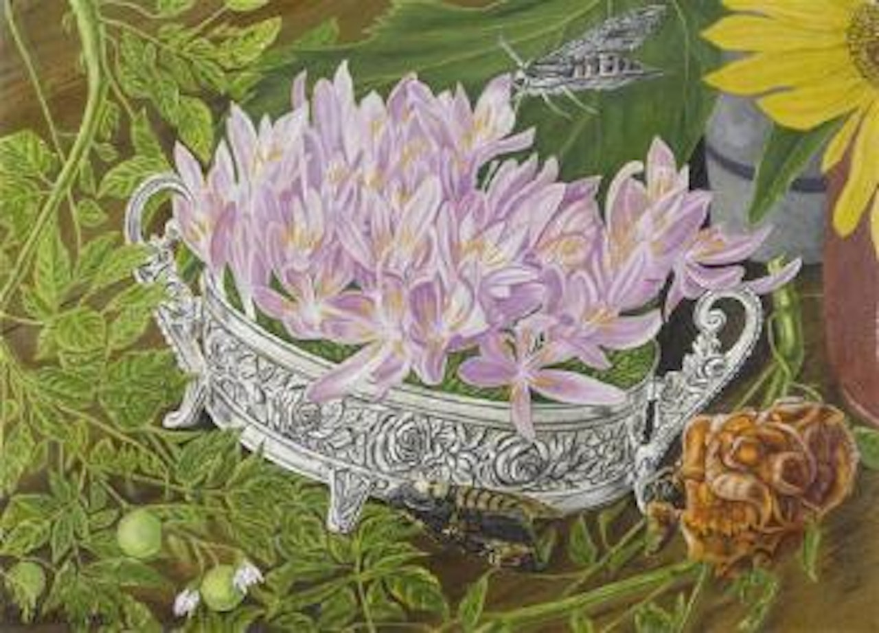 Flowers in a bowl by Adolf Dietrich