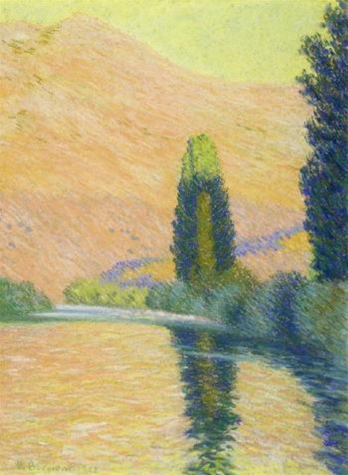 Sunset at the lake by Umberto Boccioni