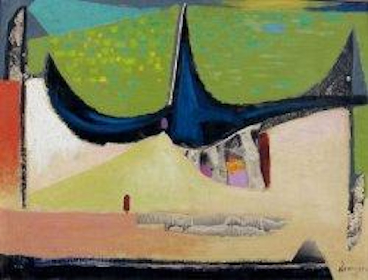 Composition bleue by Oscar Dominguez