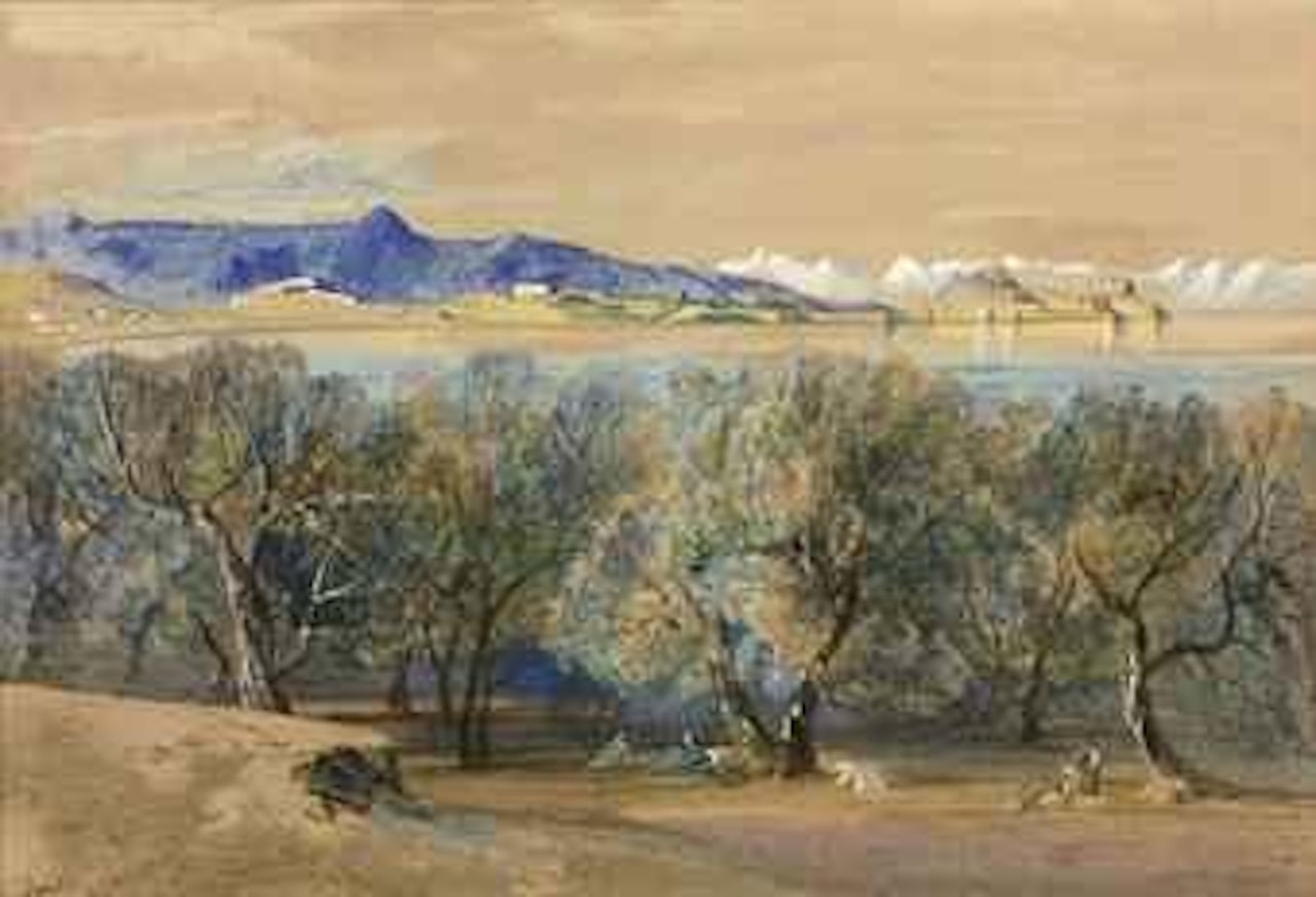 Distant view of the Citadel, from Analipsis, Corfu by Edward Lear