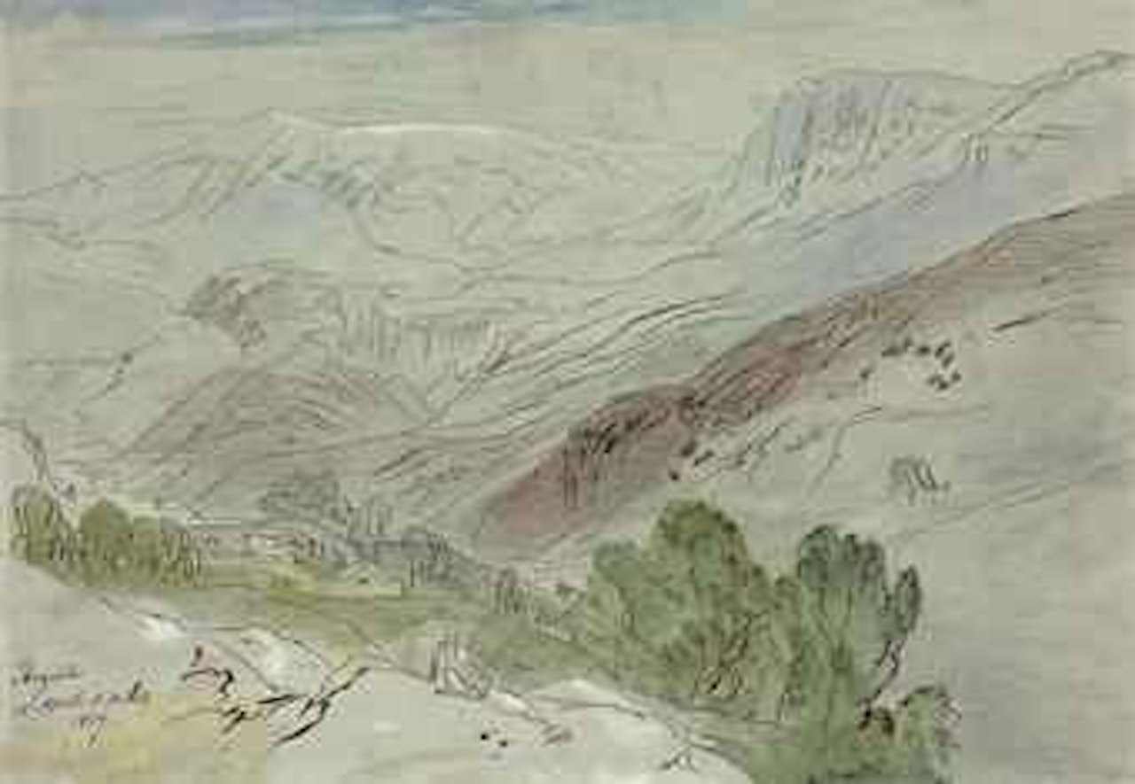 Arzista, Palestine by Edward Lear
