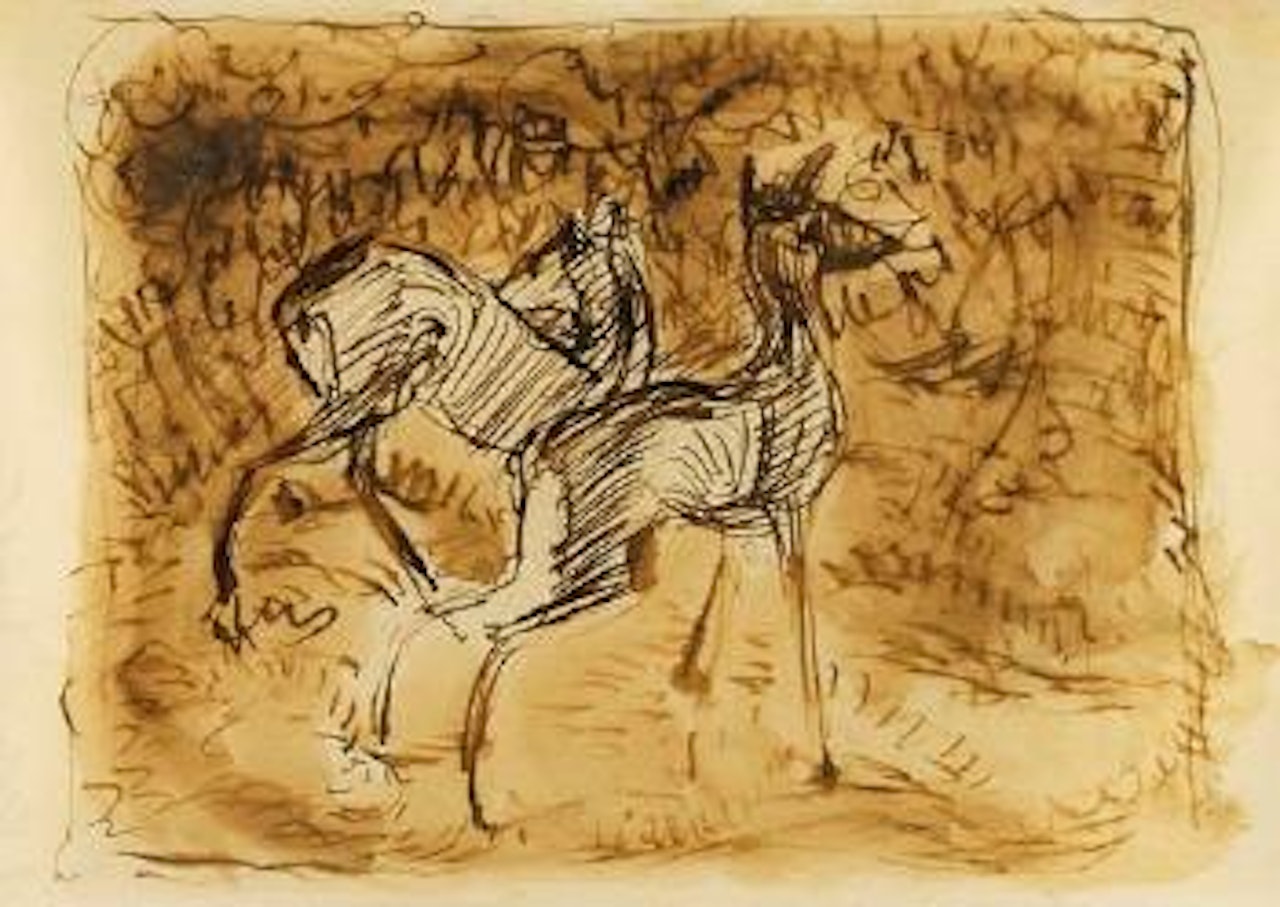 Zwei Rehe im Walde by Franz Marc